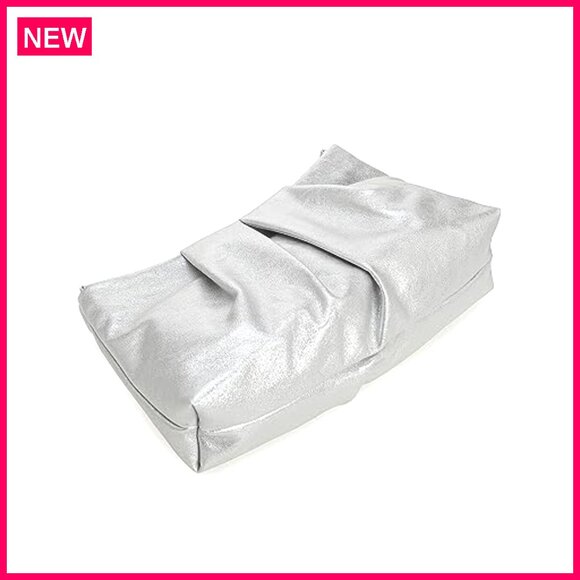 Pleated PU Leather Clutch with Removable Straps for Formal Events